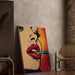 Obraz Pop Art – Czerwone Usta | Plakat Glamour Kolorowy Styl Lichtenstein