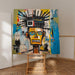 Obraz Street Art – Twarz Mechaniczna Ulicy | Plakat Murale w Stylu Pop Art Basquiat