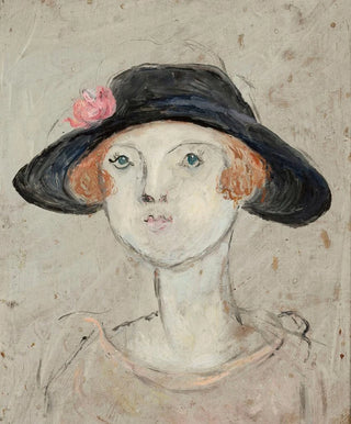 Tadeusz Makowski - Gowa kobiety w czarnym kapeluszu.webp