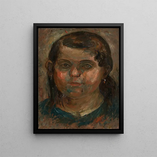 Tadeusz Makowski - Head of a little girl in a blue dress.webp