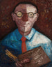 Portret mężczyzny z paletą Jacques Gotkowski - Tadeusz Makowski — widok dzieła