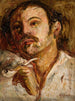 Portret mężczyzny palącego fajkę - Tadeusz Makowski — widok dzieła