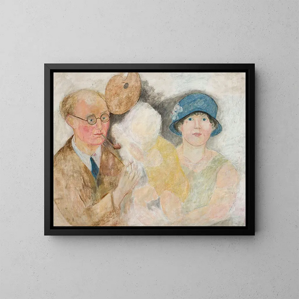 Portret malarza i jego rodziny - Tadeusz Makowski — oprawiony obraz na ścianie