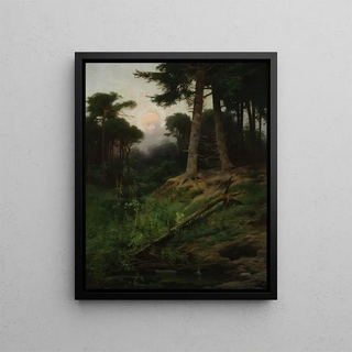 Tadeusz Popiel - Forest landscape at sunrise.webp