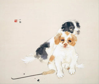 Przy kominku - Takeuchi Seihō — widok dzieła