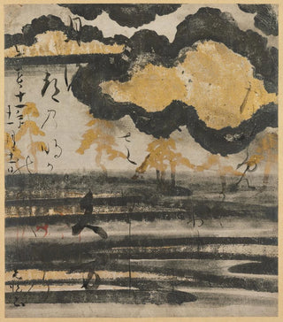 Tawaraya Statsu - Poemcard from the Shinkokin wakashu with Design of Pine on a Beach.webp
