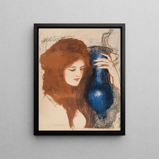 Teodor Axentowicz - A woman with a vase.webp