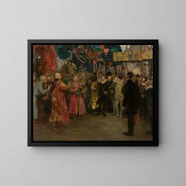 Les envoyés polonais devant Henri de Valois - Teodor Axentowicz — oprawiony obraz na ścianie