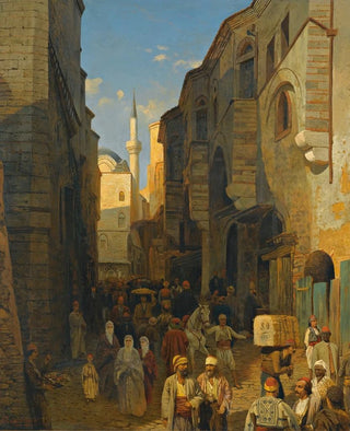 Themistokles Von Eckenbrecher - A Busy Street In Tangiers.webp