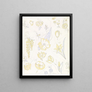 Theo Colenbrander - Ontwerpen voor aardewerkdecoratie zes tulpen en andere bloemen.webp
