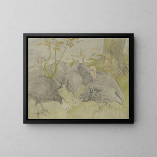 Theo van Hoytema - Kalkoenen in een tuin.webp