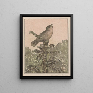 Theo van Hoytema - Zingende vogel op naaldboom.webp