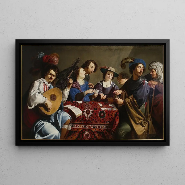 Gra karciana - Theodoor Rombouts — oprawiony obraz na ścianie