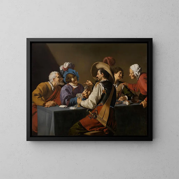 Les Joueurs de cartes - Theodoor Rombouts — oprawiony obraz na ścianie