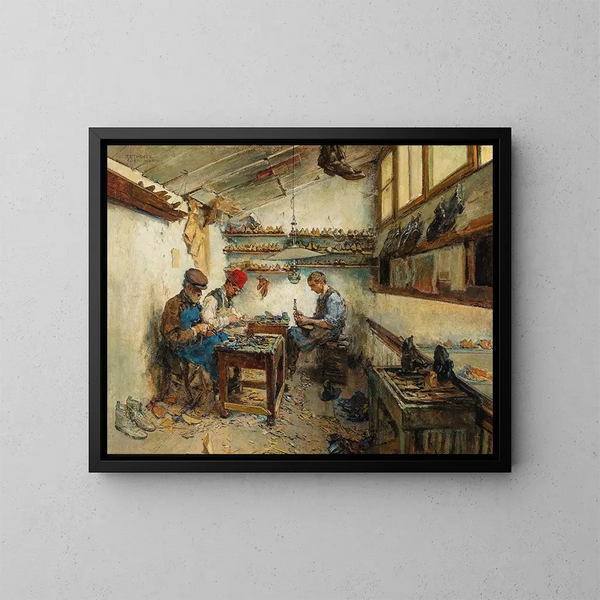 Atelier de cordonnier - Theodor Josef Ethofer — oprawiony obraz na ścianie