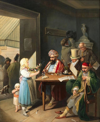 Theodor Leopold Weller - Griechen und Trken in einem Wiener Kaffeehaus.webp