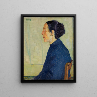 Theodor Schindler - Profilbild einer sitzenden Frau in Halbfigut.webp