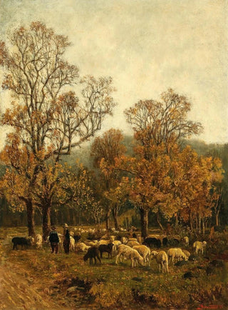 Theodor Von Hrmann - A Sheep Pasture in Rekawinkel.webp