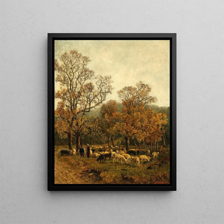 Theodor Von Hrmann - A Sheep Pasture in Rekawinkel.webp