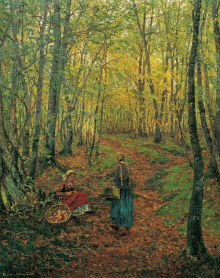 Theodor Von Hrmann - Waldinneres Mit Pilzesuchendem Mdchen.webp
