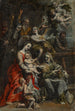 Świętej Rodziny z świętą Anną, innymi świętymi i aniołami - Theodor van Loon — widok dzieła