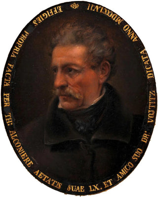 Theodore Alconiere - Selbstbildnis Theodore Alconiere mit Freundschaftwidmung an Dr Vojtitz.webp
