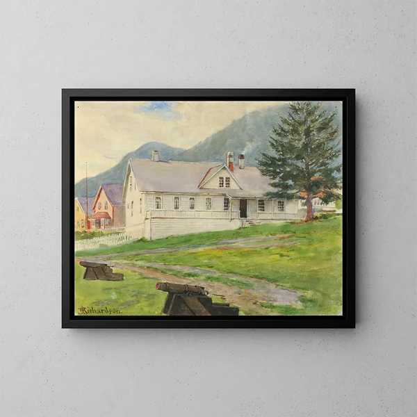 Domu byłych gubernatorów, Sitka, 1905 - Theodore J. Richardson — oprawiony obraz na ścianie