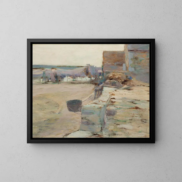 Cabanes de pêche en France - Theodore Robinson — oprawiony obraz na ścianie