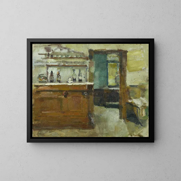 Le bar de l'Hôtel Baudy, Giverny - Theodore Robinson — oprawiony obraz na ścianie