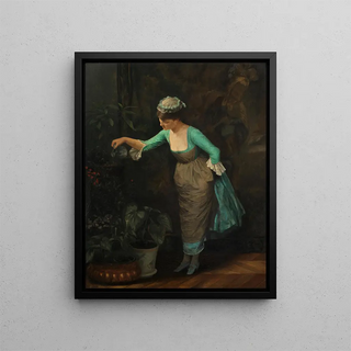 Theodoros Ralli - Maid watering flowers.webp