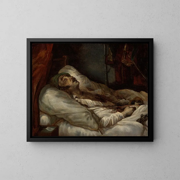 Le général Letellier na swoim łóżku śmierci - Théodore Géricault — oprawiony obraz na ścianie