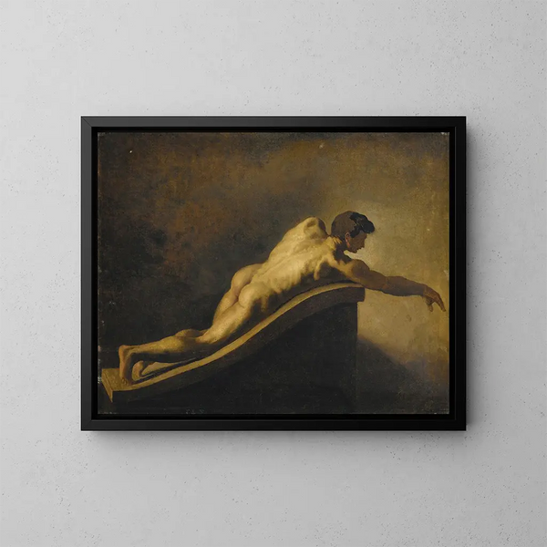mężczyzny leżącego - Théodore Géricault — oprawiony obraz na ścianie