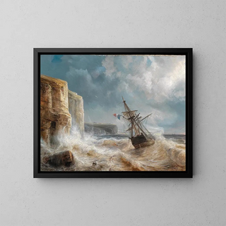 Thodore Gudin - Sormy Seas by a Chalk Coast.webp