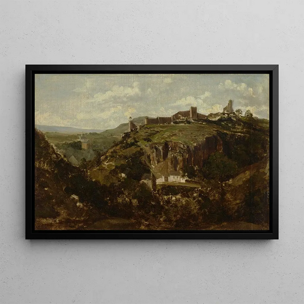 Wioska z Auvergne - Théodore Rousseau — oprawiony obraz na ścianie