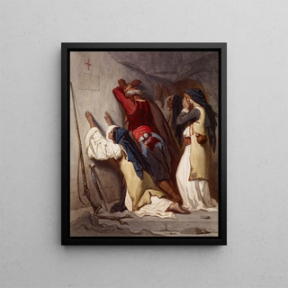 Thodore Valerio - Balkan Peasants Praying in Cave Chapel.webp
