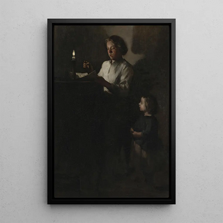 Thodule Ribot - Reading by candlelight.webp