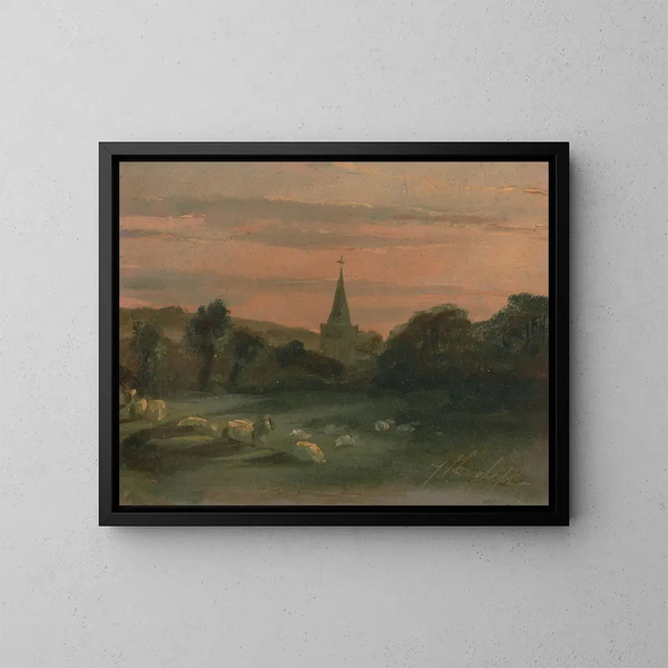 Kościół w Stoke Poges - Thomas Churchyard — oprawiony obraz na ścianie