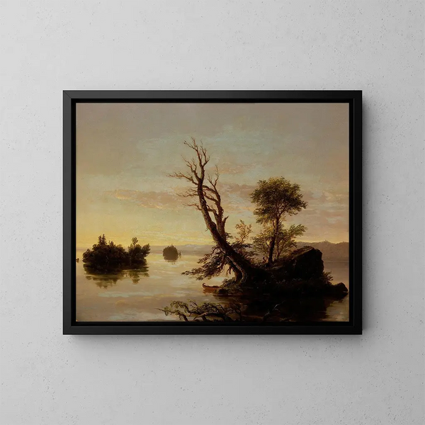 Scena jeziora amerykańskiego - Thomas Cole — oprawiony obraz na ścianie