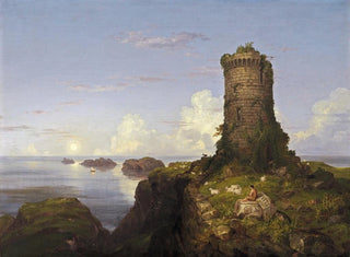 Thomas Cole - Italian Coast Scene with Ruined Tower.webp