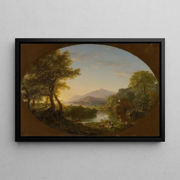 Le Moulin au coucher du soleil - Thomas Cole — oprawiony obraz na ścianie
