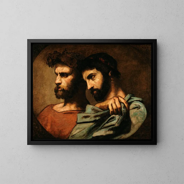Les deux philosophes - Thomas Couture — oprawiony obraz na ścianie