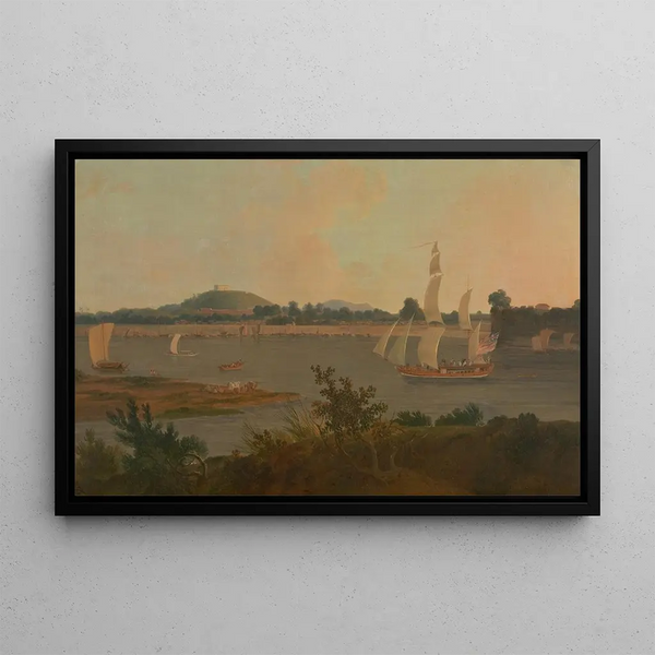 Thomas Daniell - Pinnace sailing down the Ganges past Monghyr Fort.webp