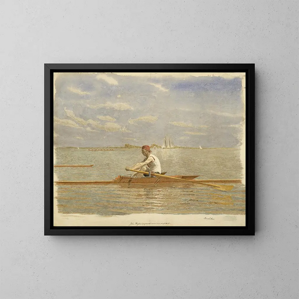 John Biglin w skiffie - Thomas Eakins — oprawiony obraz na ścianie