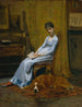Kobieta artysty i jej psa setter - Thomas Eakins — widok dzieła