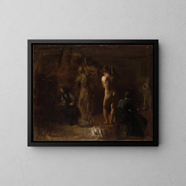 William Rush rzeźbiącego swoją alegoryczną postać rzeki Schuylkill - Thomas Eakins — oprawiony obraz na ścianie