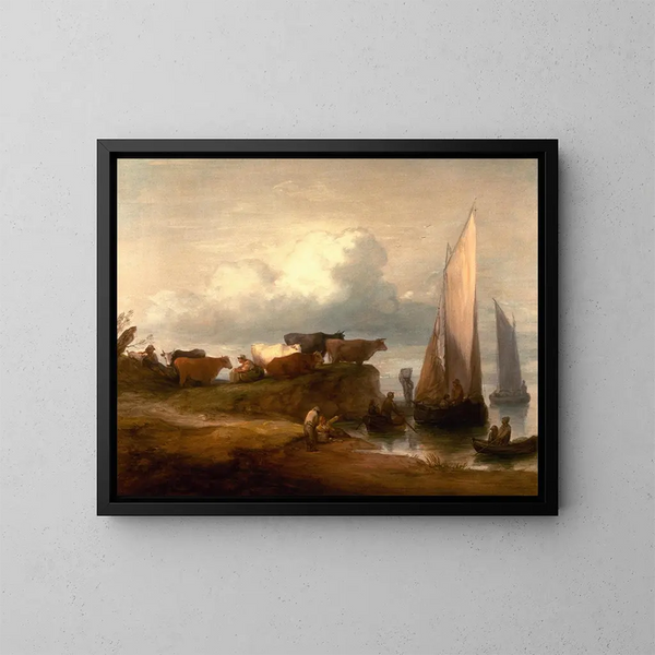 Krajobraz nadmorski - Thomas Gainsborough — oprawiony obraz na ścianie