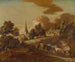 Wyimaginowana leśna wioska z pasterzami i bydłem - Thomas Gainsborough — widok dzieła
