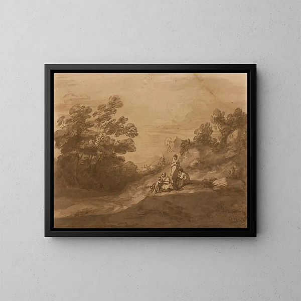 Figury spoczywające w leśnym krajobrazie - Thomas Gainsborough — oprawiony obraz na ścianie