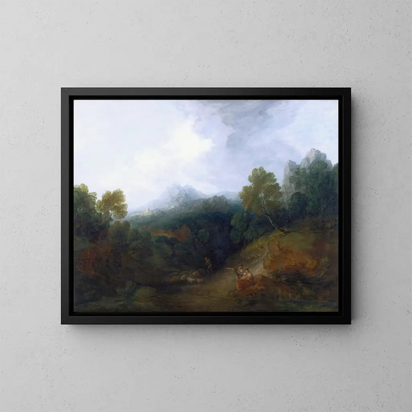 pejzaż z stadem owiec - Thomas Gainsborough — oprawiony obraz na ścianie