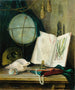 Martwa natura z globusem i muszlami - Thomas Germain Joseph Duvivier — widok dzieła